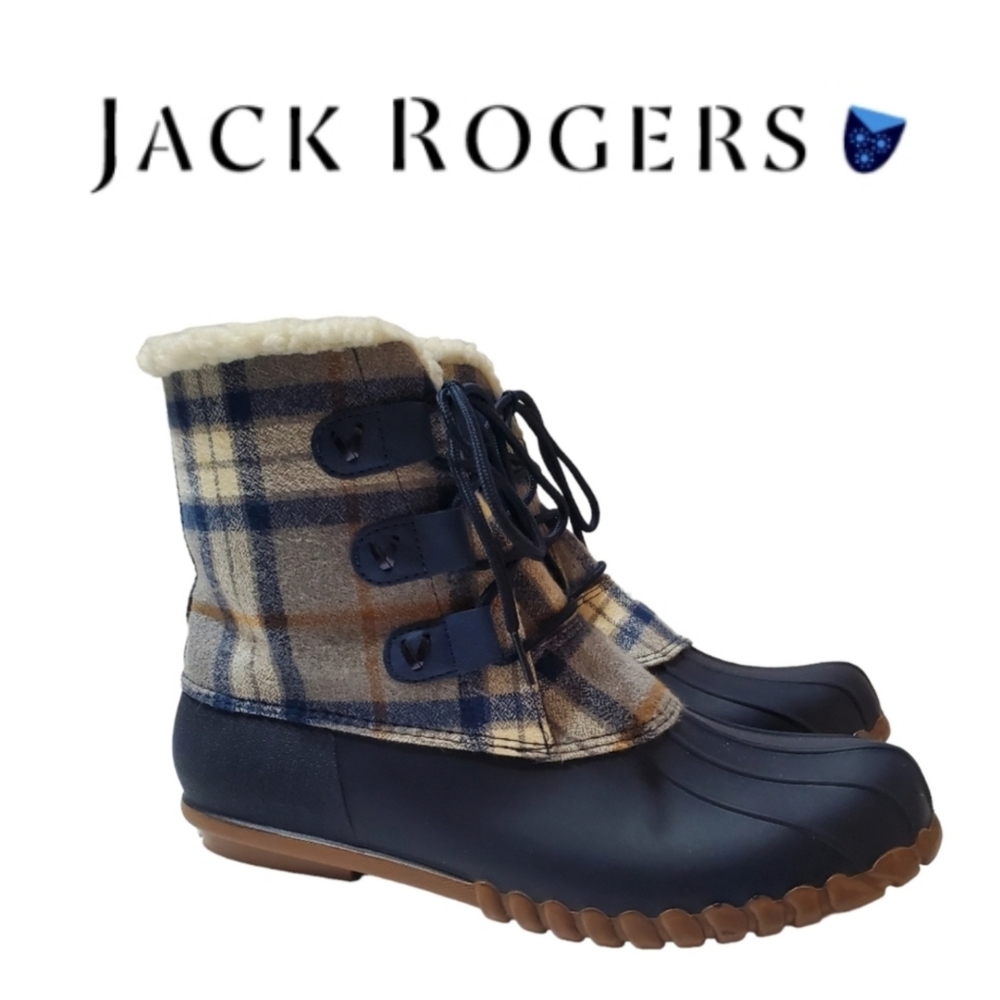 Jack Rogers Haley Plaid High Top Duck Boots Size 11 Tartan